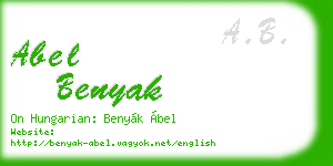 abel benyak business card